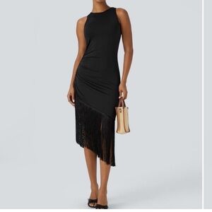 Elegant Black Fringe Dress